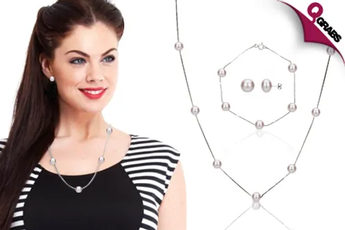 For QR159, Dress in Class with Pearl Jewelry Sets with FREE Genuine Pearl Stud Earrings - Available in Three Shades! (QR319 Value)